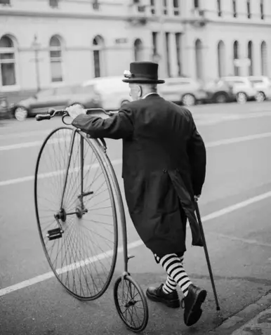 Old fashioned penny-farthing bicycle